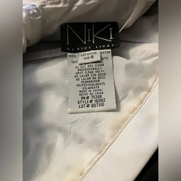 NIKI By Niki Livas Black White Dress Sz 7/8 Juniors  Y2K Prom-Formal - Picture 5 of 8